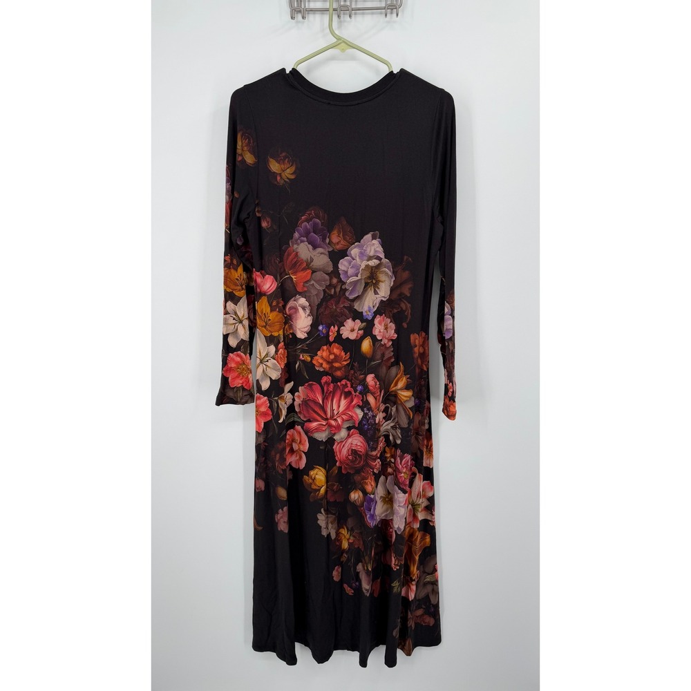 Johnny Was Brown Maxi Dress with Multicolor Floral Print - Picture 4 of 6